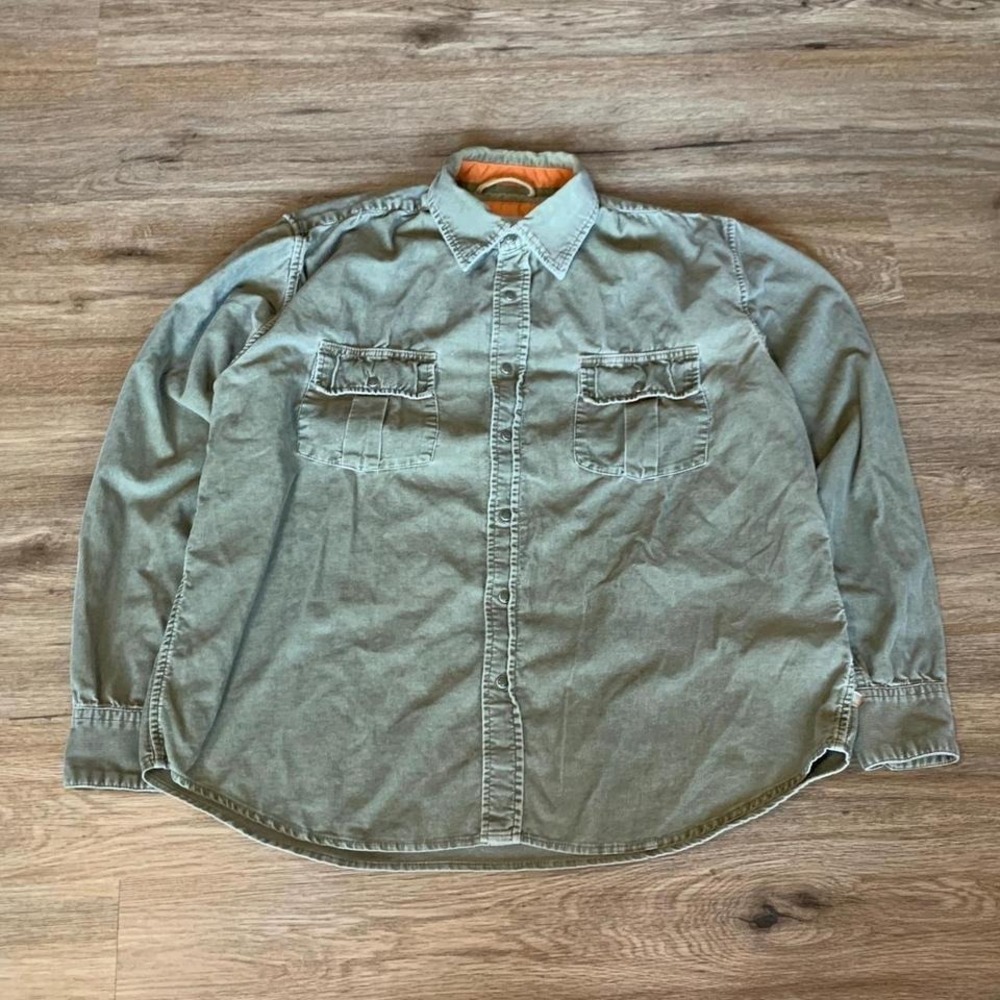 Vintage Quiksilver thick corduroy button up shirt jacket green - size medium men